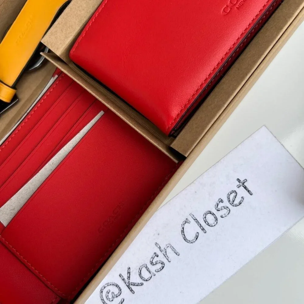 Coach mens wallet 3 in 1 wallet + card case boxed gift set in signature canvas - Picture 10 of 12